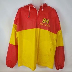VTG NASCAR Bill Elliott McDonald's Adult Men Size XL Rain Jacket #94 Red/Yellow